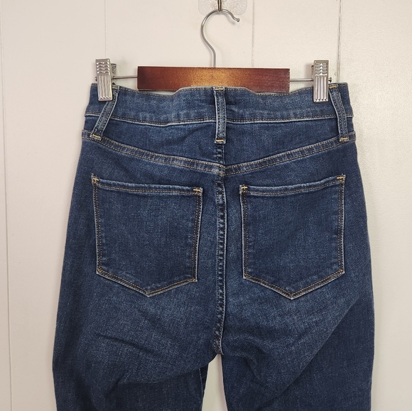 Gap Universal Jegging High Rise Skinny Jeans Dark Wash Stretch Raw Hem Size 25 0 - Picture 4 of 11
